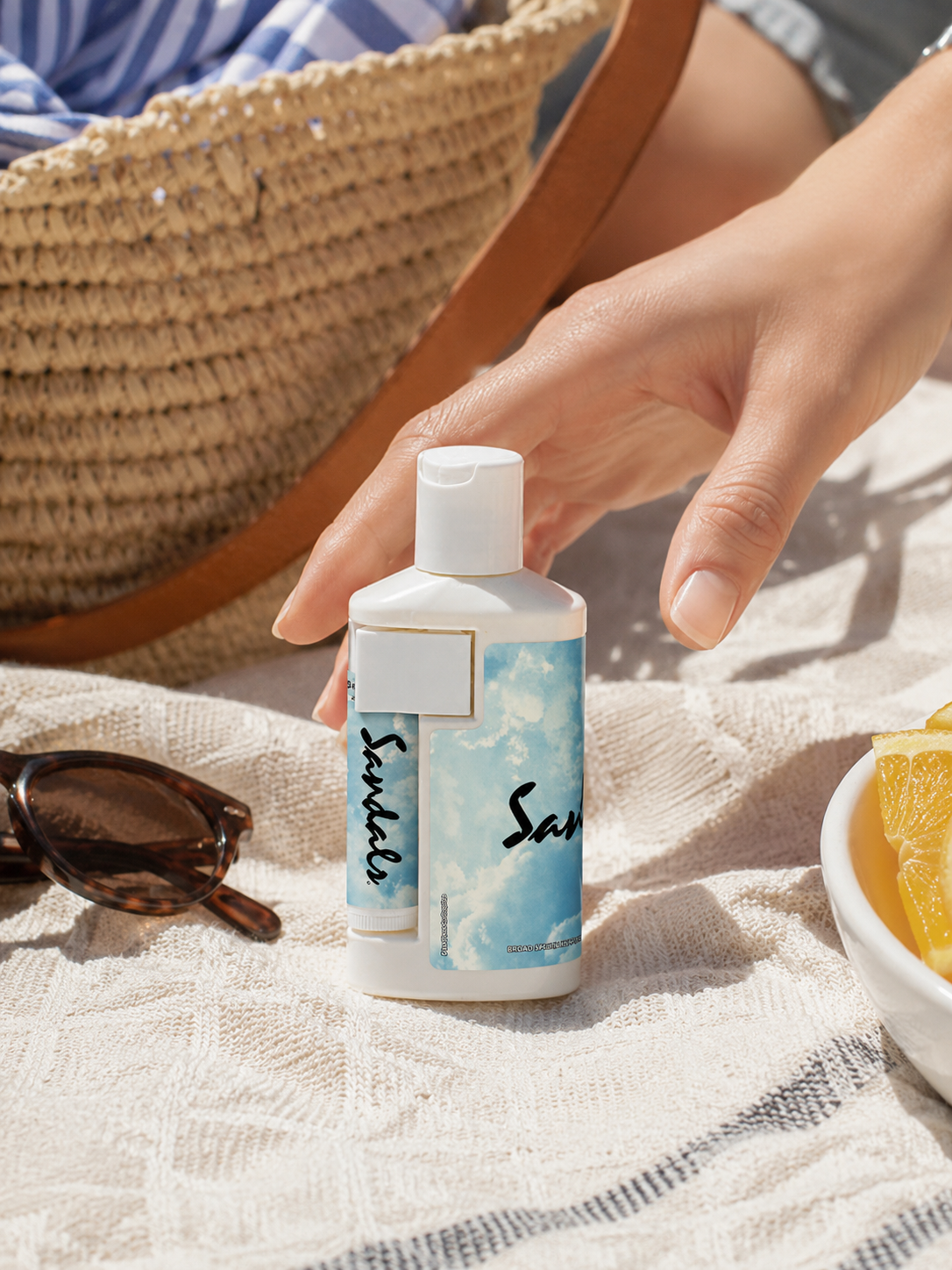 2 oz Duo Bottle with SPF 30 Sunscreen and SPF 15 Lip Balm in White Tube